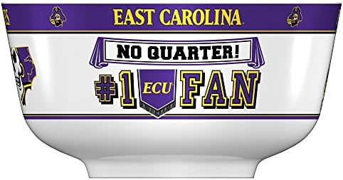 NCAA East Carolina Pirates Party Snack Bowl, 14.5", White