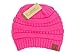 BYSUMMER C.C Warm Soft Cable Knit Skull Cap Slouchy Beanie Winter Hat (Candy Pink)