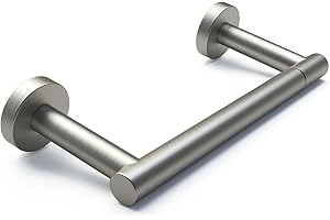 POKIM Toilet Paper Holder Wall Mount, Brushed Nickel Double Post Pivoting Toilet Paper Roll Holder for Bathroom, Commercial Toilet Tissue Dispensers, Stainless Steel