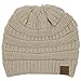 Funky Junque Solid Ribbed Beanie - Beige