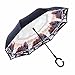 Inverted Umbrella, Best Windproof Umbrella, Cars Reverse Umbrella, Beautiful Rain Umbrella with UV Protection, Upside Down Umbrella With C-Shaped Handle and Carrying Bag