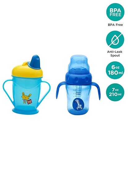 Mee Mee Easy Grip Sipper Cup with Twin Handle (Blue 180ml+Blue 210ml)