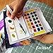 Eachgoo Watercolor Paint Set,24 Colors Travel Pocket Watercolor Kit Includes A Water Brush & 2 Sponges & A Mixing Palette