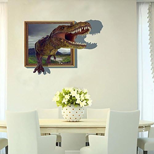3D Stereoscopic Dinosaur wall stickers Dinosaur 3D Window Wall Paper View Removable Wall Sticker Art Vinyl Decal Decor Mural New