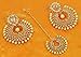 Muchmore Girl's Ethnic Fashion Beautiful Gold Plated Crystal Stone Polki Earrings with Maangtikka Jewelry