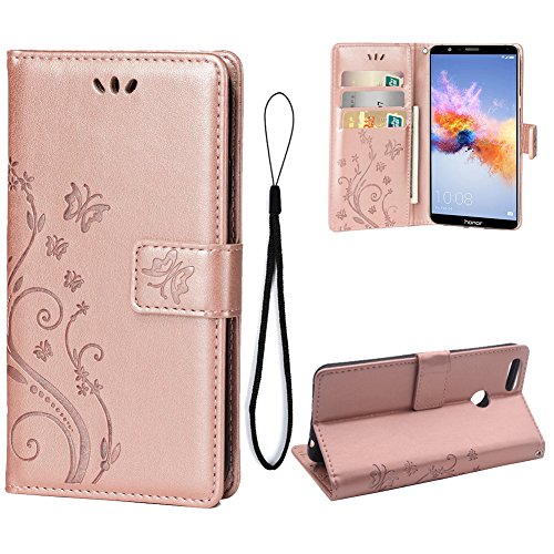 Wallet case for huawei honor 7x, pu leather magnetic flip cover f…