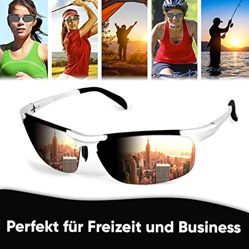 Oramics® 9 lagige Sport-Sonnenbrille Polarisiert Unisex mit starkem UV-400 Schutz - Hochwertiger Metallrahmen inkl… – Bild 8