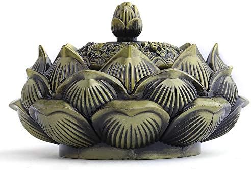 Serral Incense Holder Burner Tibet Ash Catcher Stick Holder Lotus for Yoga/Meditation Room Home Decor(Gold)