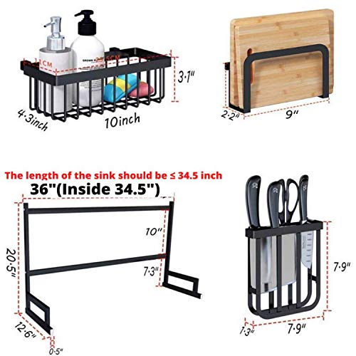 Topkitch Dish Drying Rack Black, Fully Customizable, 2Tier, Over The