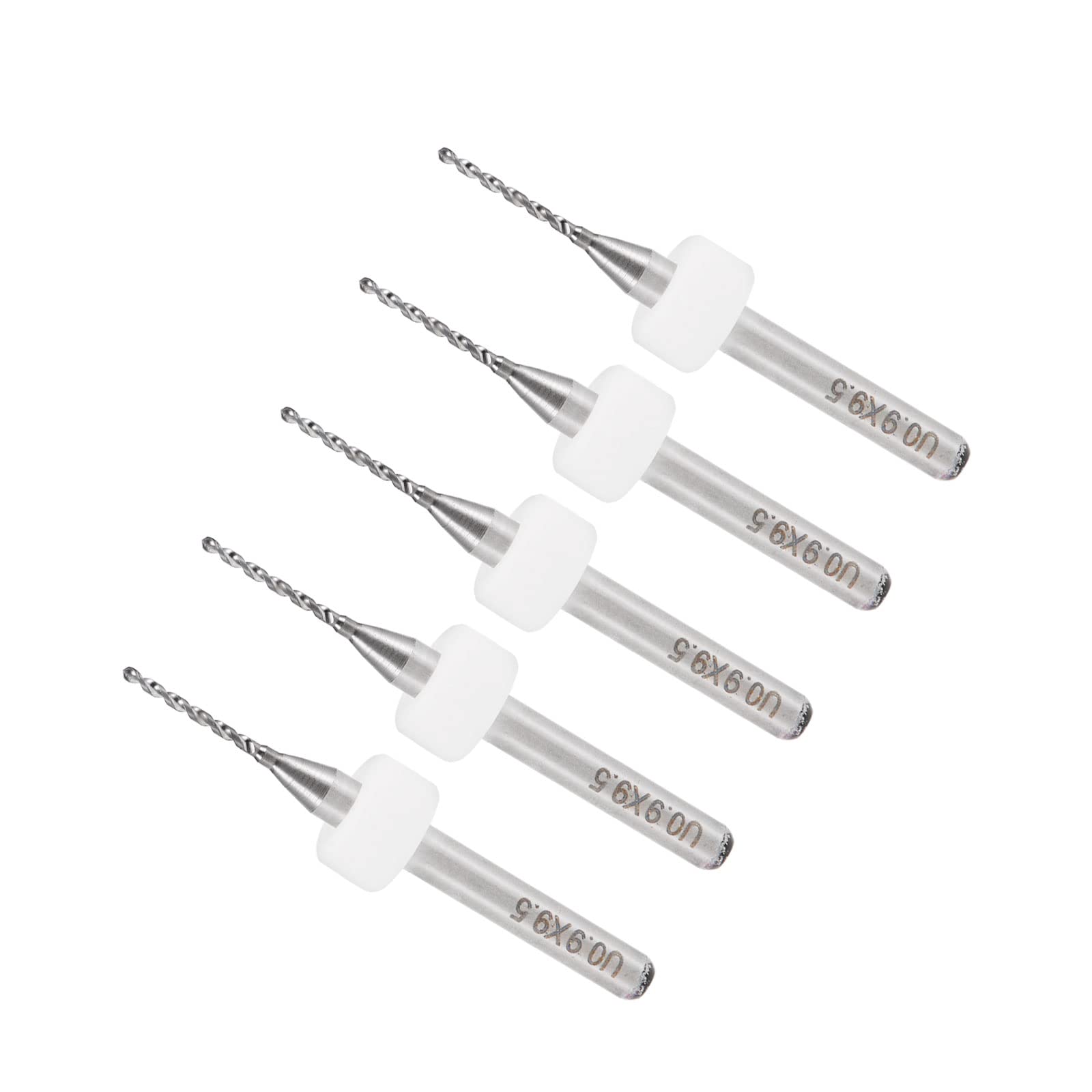 CoCud Micro PCB Drill Bits, 1/8" Shank 0.9mm Cutting Edge, Tungsten Carbide Print Circuit Board Drill Bit - (Applications: for CNC Drilling Engraving Machine), 5-Pieces