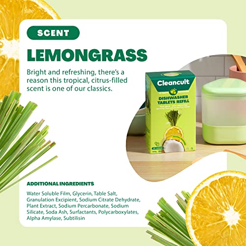 Cleancult Dishwasher Pods, Lemongrass, 32 Pods 100 Dissolvable