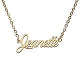 Jeanette Name Tag Necklaces for Her His Friends