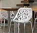 UrbanMod White Modern Dining Chair (Set of 2) Stackable Birch Sapling Accent Armless Side