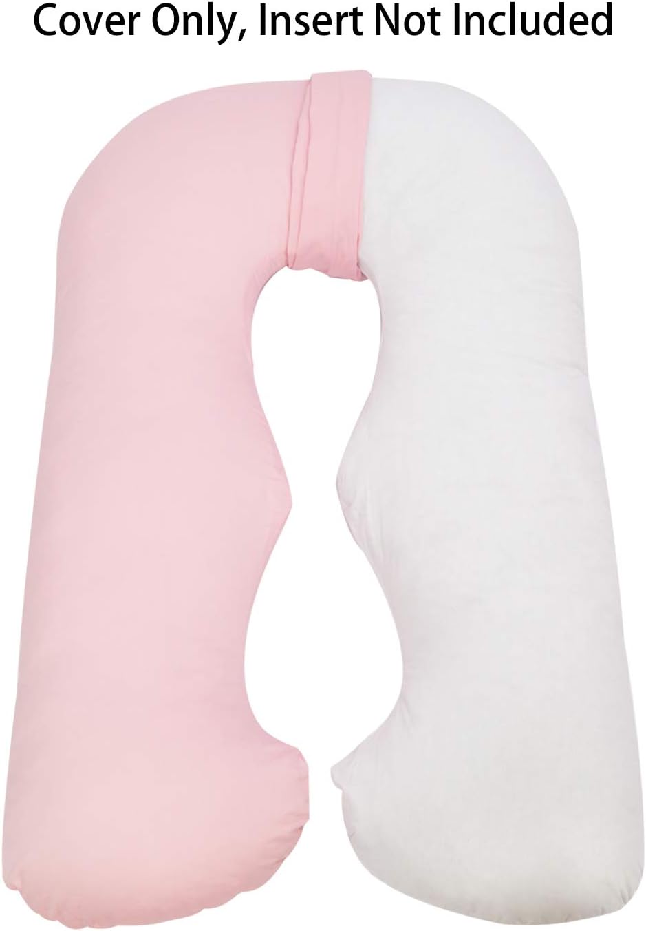 TILLYOU Large Zipper Personalized Pregnancy Pillo Cover, 100% Egyptian Cotton Fully Body Maternity Replacement Pilllowcase, Soft Breathable, Fit Standard U Shaped Pillow, Pink: Kitchen & Dining