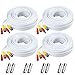 BNC Cable, 150ft 4Pack All-in-One Siames Video and Power Security Camera Wire Cord with 2 Female Connectors for All Max 5MP HD CCTV DVR Surveillance System (4x150FT BNC Cable White)