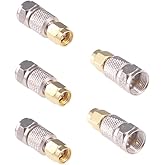 RFaha Adaptador coaxial de RF macho a F tipo SMA a F tipo adaptador coaxial de conector coaxial (F130-5)