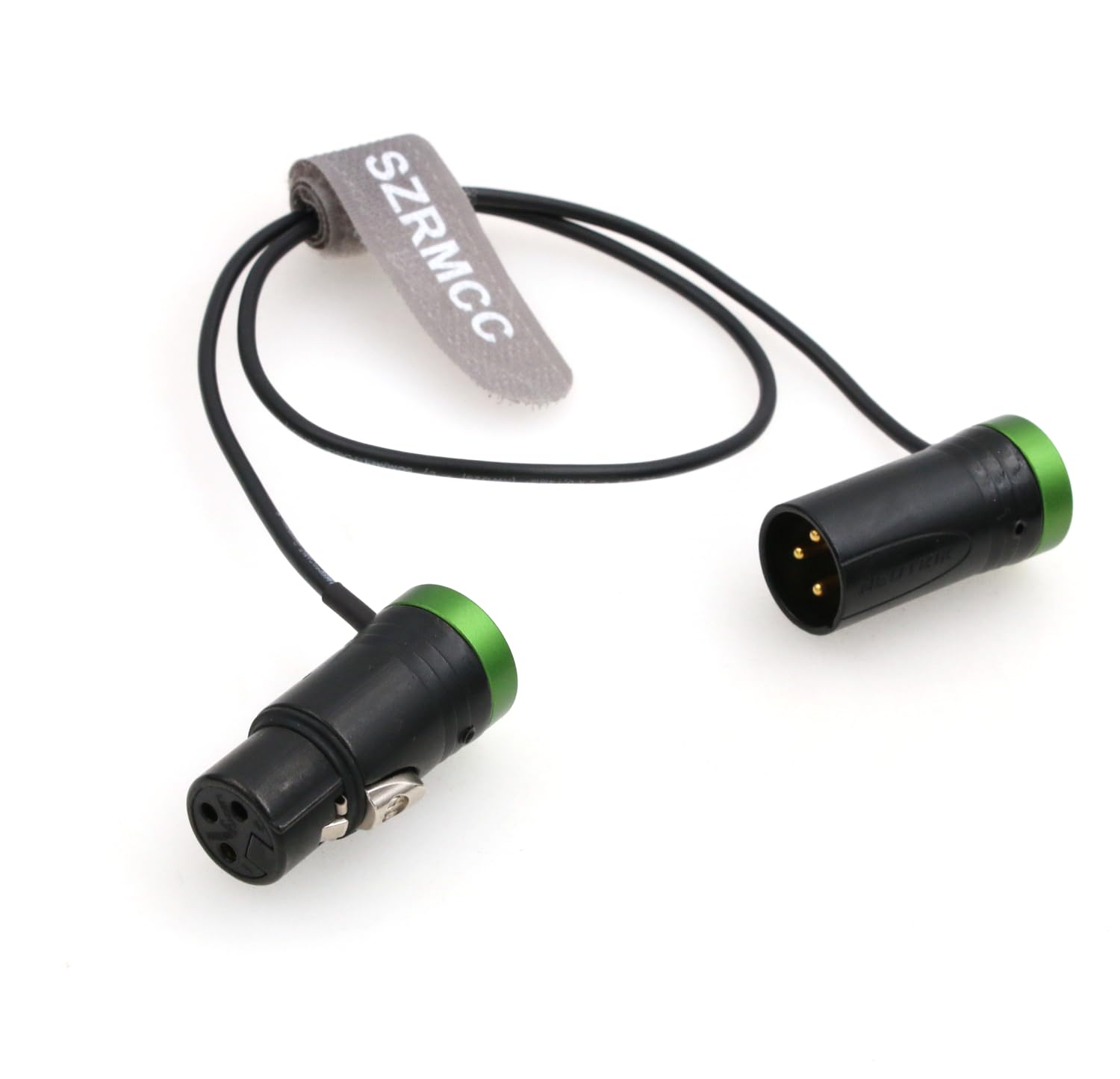 SZRMCC XLR Cable XLR 3 Pin Male to3 Pin XLR Female Low-Profile Audio Cable for Sound Devices 633 688 788T 302 552 Zaxcom Recorder Device Zoom F8 (Green Cap)