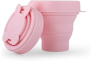 Menstrual Cup Sterilizer Cleaner, LUCKY CLOVER Collapsible Silicone Cup Foldable Sterilizing Cup for Menstrual Cups and Storing Your Diva Cup - Foldable for Travel(Cute Pink)
