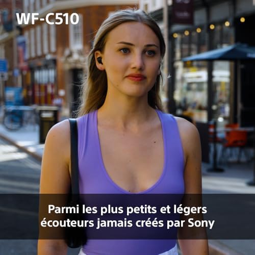 WF-C510 Truly Wireless - Ecouteurs Intra-Auriculaires Bluetooth, Petits, Légers, Connexion Multipoint, Son Ambiant, IPX4, Spotify Tap, Charge Rapide, Batterie jusqu'à 22h, iOS et Android – Noir