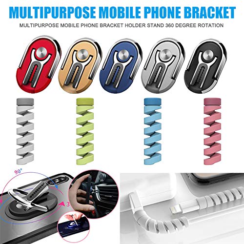 Thethan Phone Ring Holder Multipurpose Mobile Phone Bracket Holder Stand 360 Degree Rotation for Car Home - Thumbnail 4