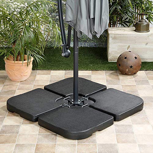 MaxxGarden Schirmständer - Ständer Sonnenschirm Zum Befüllen mit Sand oder Wasser - 4 Gewichten - Sonnenschirmständer Balkon Befüllbar - 50x50x7.5cm bis 60kg – Bild 7
