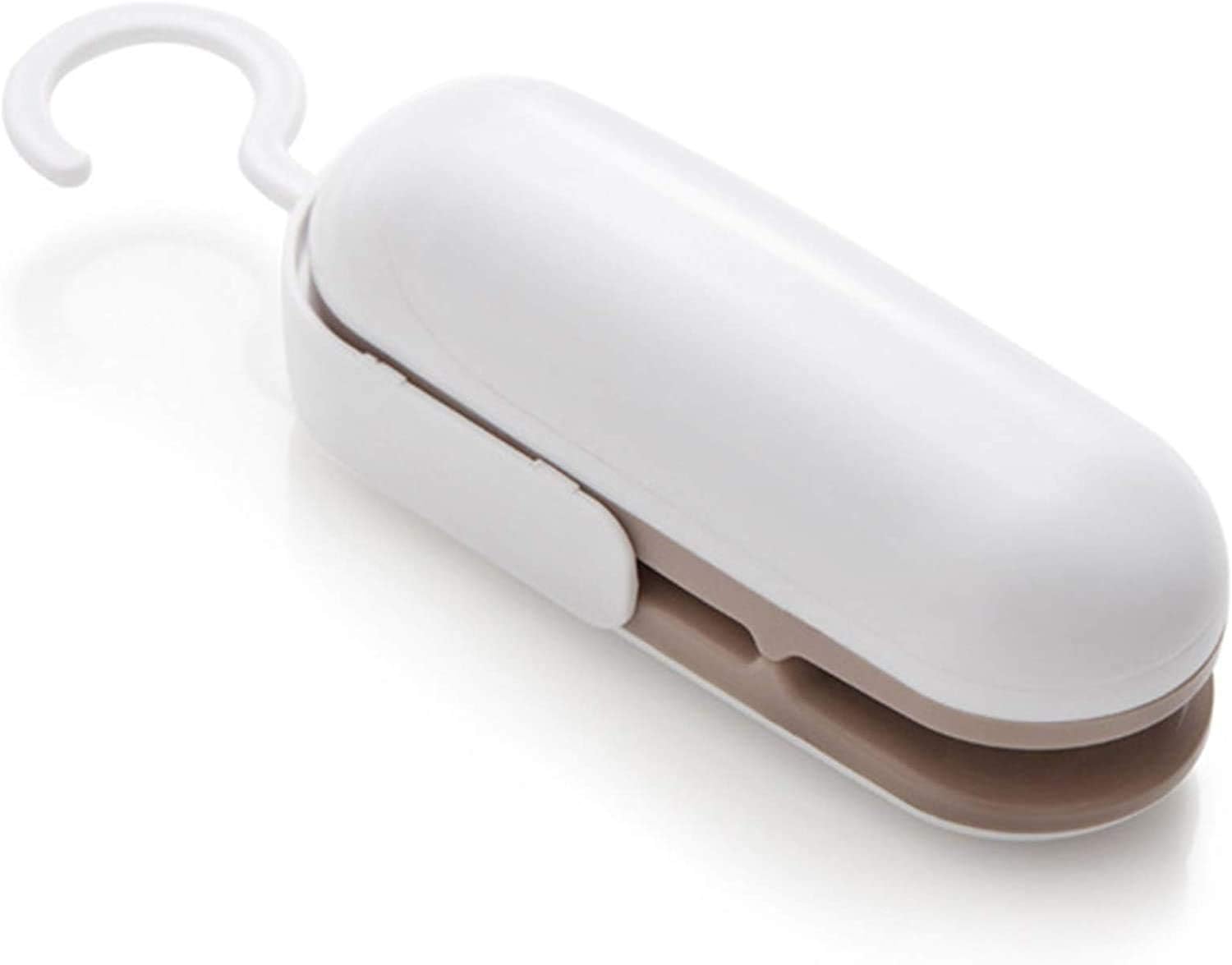 Mini Bag Sealer, Portable Heat Vacuum Sealers Plastic Sealer, Heat Seal Mini Food Sealer For Plastic Bags Food Storage 1 Pack (Brown)
