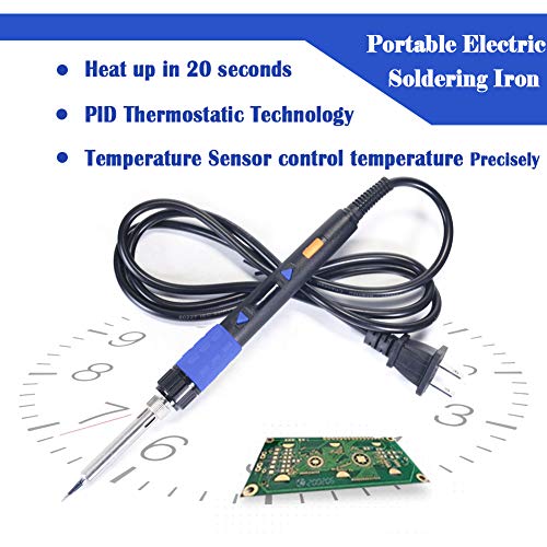 Portable Soldering Iron Kit- K KERNOWO 110V 65W LCD Digital Solder Irons 194-896℉(90-480℃) with ON/OFF Switch, Auto-sleep, thermostatic Design, 10pcs Soldering Gun Kit - Thumbnail 3