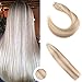 Ugeat Hair Extensions Tape in Human Hair Blonde 16inch Human Hair Tape in Extensions Ash Blonde Highlights Bleach Blonde Natural Tape in Hair Extensions Human Hair 50G 20Pcs