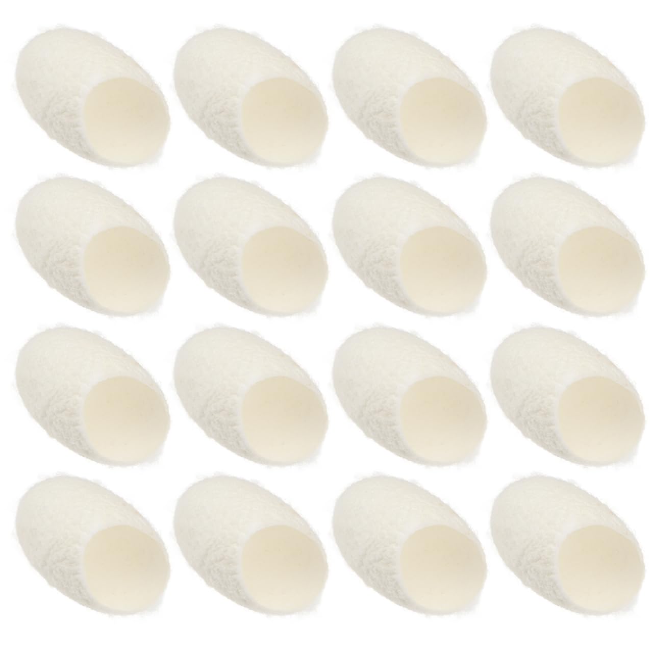 Lurrose 100pcs Natural Organic Silkworm Facial Cleaning Balls, Exfoliator for Women Girls Skin Care, Blackheads Removal, White