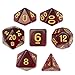 Wiz Dice Blood Lust Set of 7 Polyhedral Dice, Translucent Dark Crimson Red Tabletop RPG Dice with Clear Display Box