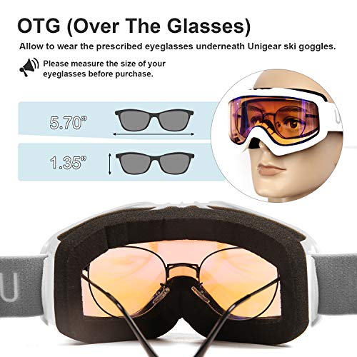 image for Unigear Skido X1 Ski Goggles, Snowboard Snow Goggles for Men, Women & 