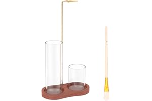 KHZSPP 2 in 1 Incense Holder for Sticks, Insence-Stick Holder Ash Catcher with Removable Glass,Anti-Ash Flying Incense Burner