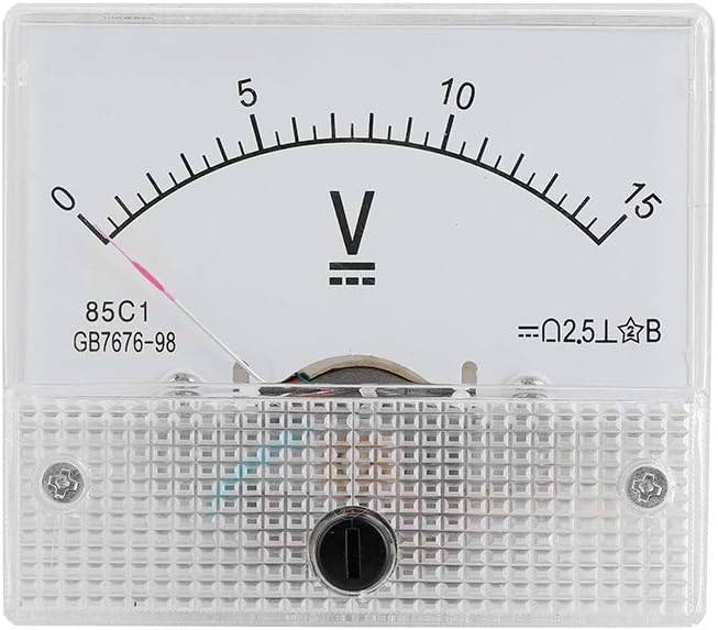 Vbestlife Voltímetro Analógico de Cuadro Móvil Panel DC Actual 2.5 85C1 Medidor de Voltaje Medida Precisa con Bajo Consumo(0-15V)