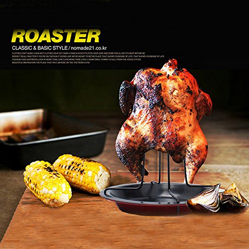 WEISIPU Roast Chicken Plate,Fork Chicken Roast Chicken Rack,Outdoor Camping Padded Grill,Carbon Steel Baking Non-stick Roast Chicken Dish,Cooking Tools Barbecue Grill Accessories