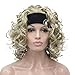Aimole 16 Inches Short Curly Hair Wigs Women's Wig 3/4 Half Wig with Black Headband(24-613)