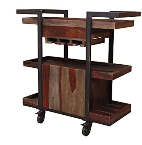 SS Wood Furniture Solid Sheesham Wood bar cart