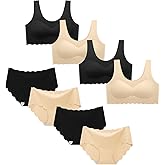 Demifill Girls Seamless Sport Bras&Panties for Teens Girls Training Bras with Panties Sets Multipack