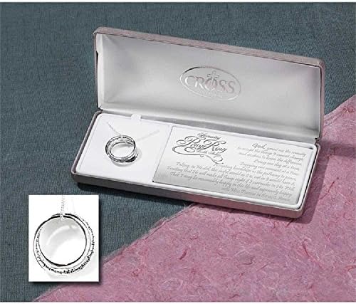 Silver Plated SERENITY Ring Necklace on Silver Plated 18 inch Chain