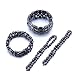 VIKI LYNN 2 Sets of Hematite Metal Magnetic Therapy Bracelets+2 Pcs of Magnetic Anklet