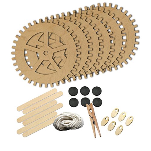 Largetooth Gear Steampunk Style 1465 , Wood Shape Craft Kit, Kids Project Idea, Great for Party, School and DIY