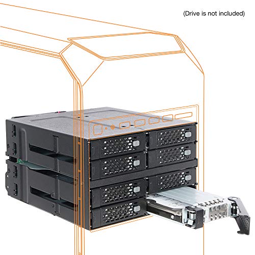 ICY DOCK ToughArmor MB508SP-B Rugged Full Metal 8 Bay 2.5" SAS/SATA SSD/HDD Backplane Cage for 2x External 5.25" Bay