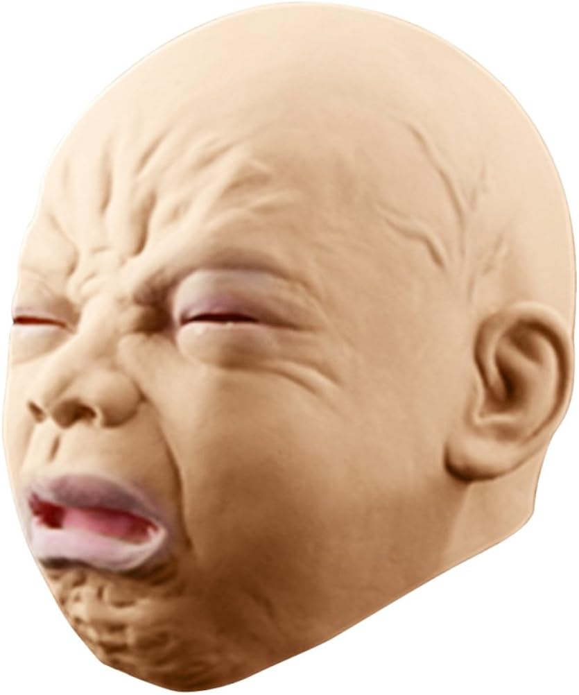 SOIMISSLlanto Bebé Máscara de látex Accesorio de Disfraces Niño Máscara