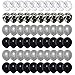 Mayen 60 Pcs 12 Inch Black and Silver Latex Balloons Set, Silver Confetti and Black Agate Marble Balloons for Birthday Party Decoration Wedding Baby Shower Graduation Bachelorette Balloon Garland Arch