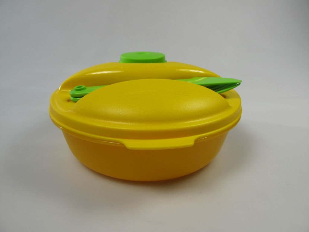 TUPPERWARE Salad Go & Picnic Cutlery Container 1.0 L orange / Yellow / Green Amazon.co.uk