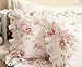 FADFAY Shabby Pink Rose Floral Print Pillowcases Elegant Country Style Vintage Lace Ruffles Bedding Pillow Covers Standared Size 19