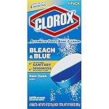 Clorox Automatic Toilet Bowl Cleaner Tablets, Bleach & Blue - Rain Clean - 4 Count