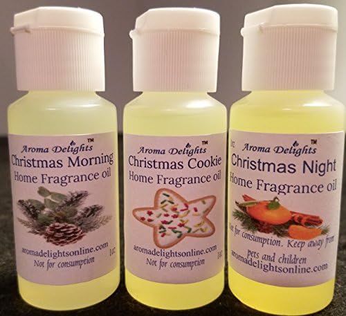 3 Pack of Christmas Morning, Christmas Night &amp; Christmas Cookie Scented Oil by Aroma Delights Scented Oil - 1 Ounce Bottle