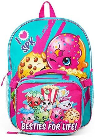 Shopkins Pink Girls School Backpack Lunch Box Book Bag Combo SET