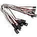 RAYSUN 10 Pack 30cm 3Pin Male to Female JR Servo Extension Wire for KK MWC Eagle Control Board - 22# Cord