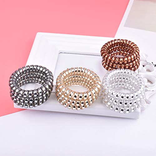 40PCS Spiral Hair Ties, Coil Hair Ties, Phone Cord Hair Ties, Hair Coils Ponytail Holder Hair Accessories for Women Girl